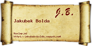 Jakubek Bolda névjegykártya